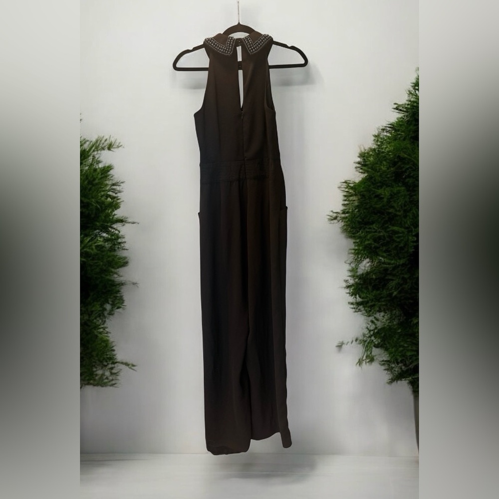 Anthropologie Elevenses Black Coraline Wide Leg Jumpsuit Size 4 - Picture 3 of 3